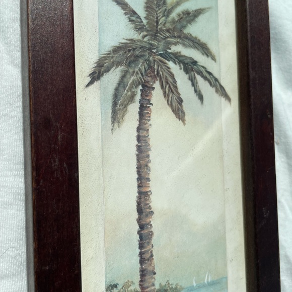 Small vintage beach tropical palm tree art - Picture 6 of 8